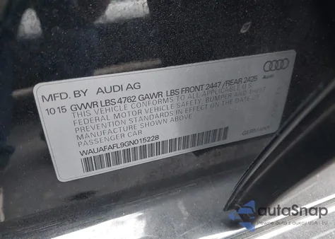2016 Audi A4 2.0T Premium from USA, damaged, VIN WAUAFAFL9GN015228